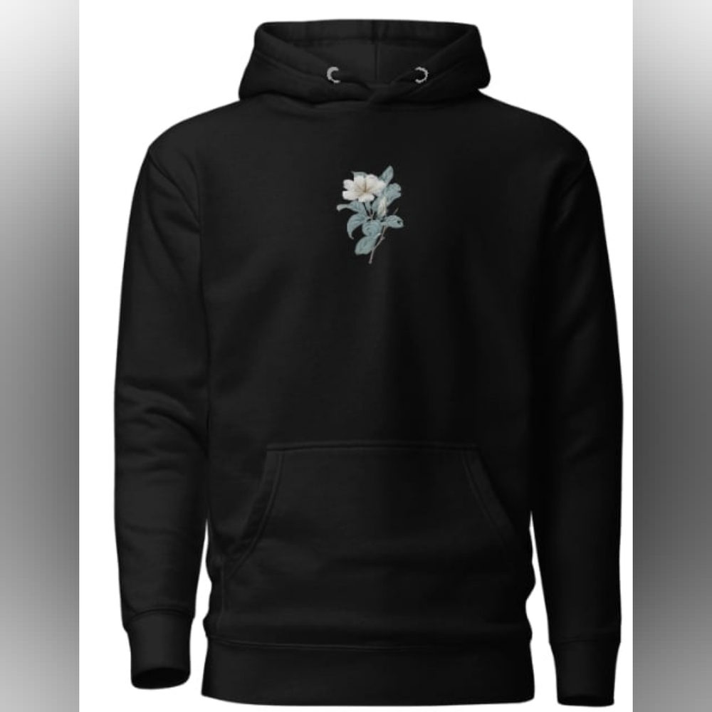 Premium Organic Embroidered Floral Hoodie
